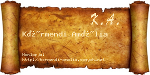 Körmendi Amália névjegykártya