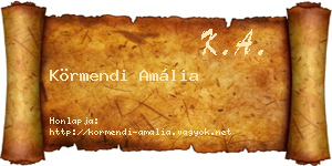 Körmendi Amália névjegykártya