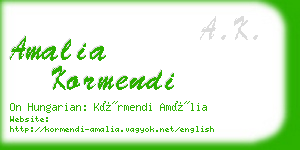 amalia kormendi business card